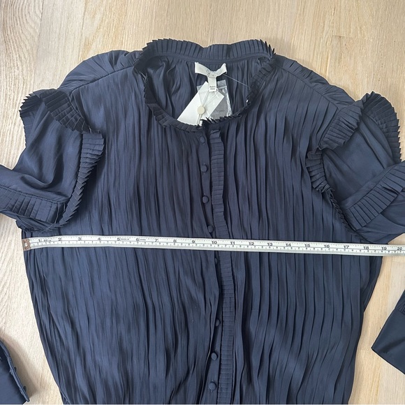 Joie Jazelle Pleated Ruffle Flounce Dress Navy, Size 4 - Picture 14 of 17